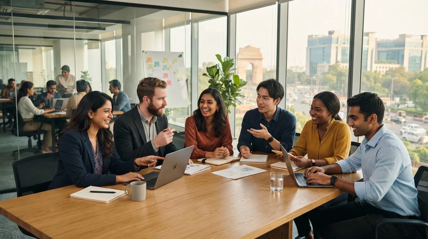 Maestro Recruiters Talent Sourcing Hub Maestro Recruiters modern corporate talent sourcing office and recruitment team collaboration in Delhi NCR